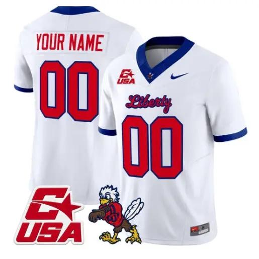 Custom Liberty Flames Jersey Name, Number 2026 Vapor Limited Stitched by My Store NCAA Football Jerseys