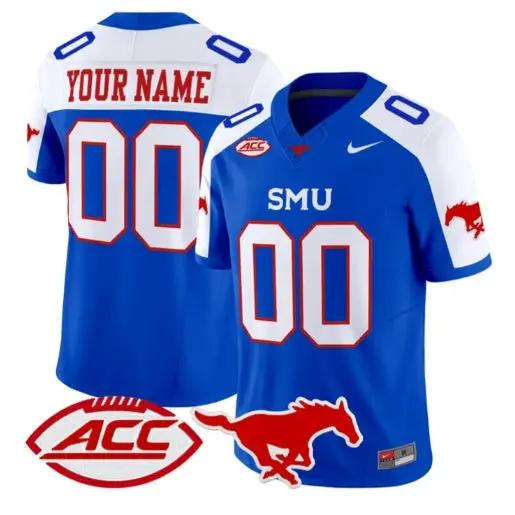 Custom SMU Mustangs Jersey Name, Number 2026 Vapor Limited Stitched by My Store NCAA Football Jerseys