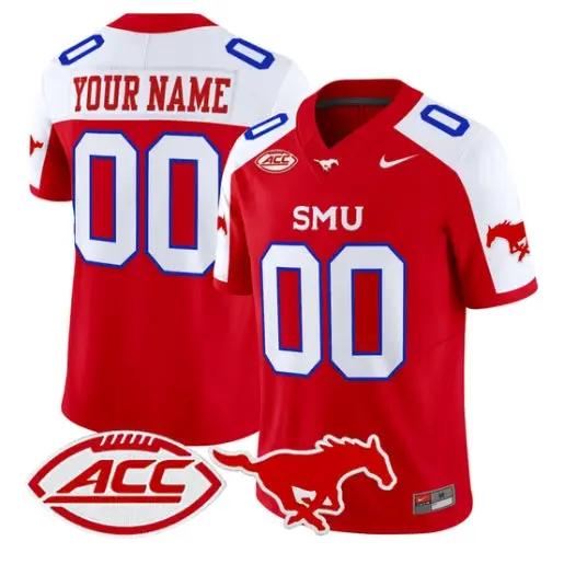 Custom SMU Mustangs Jersey Name, Number 2026 Vapor Limited Stitched by My Store NCAA Football Jerseys