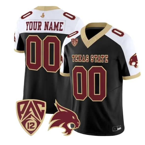 Custom Texas State Bobcats Jersey Name, Number 2026 Vapor Stitched by My Store NCAA Football Jerseys
