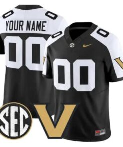 Custom Vanderbilt Commodores Jersey V2 Name, Number 2026 Stitched by My Store NCAA Football Jerseys