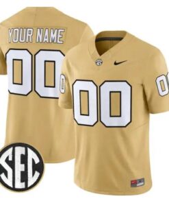 Custom Vanderbilt Commodores Jersey V2 Name, Number 2026 Stitched by My Store NCAA Football Jerseys