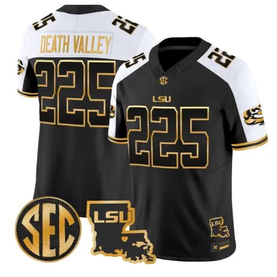 Death Valley #225 LSU Tigers 2026 Louisiana Patch Gold All Stitched by My Store NCAA Football Jerseys