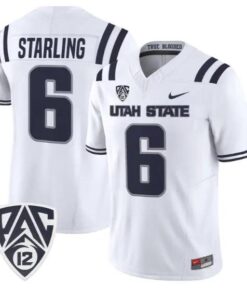 Demick Starling Jersey #6 Utah State Aggies 2026 Limited All Stitched by My Store NCAA Football Jerseys