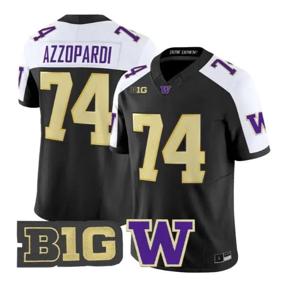 Drew Azzopardi #74 Washington Huskies Jersey 2026 Limited Stitched by My Store NCAA Football Jerseys