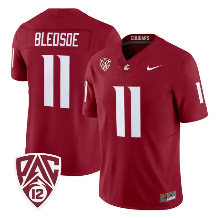 Drew Bledsoe Jersey #11 Washington State Cougars 2026 Vapor Stitched by My Store NCAA Football Jerseys