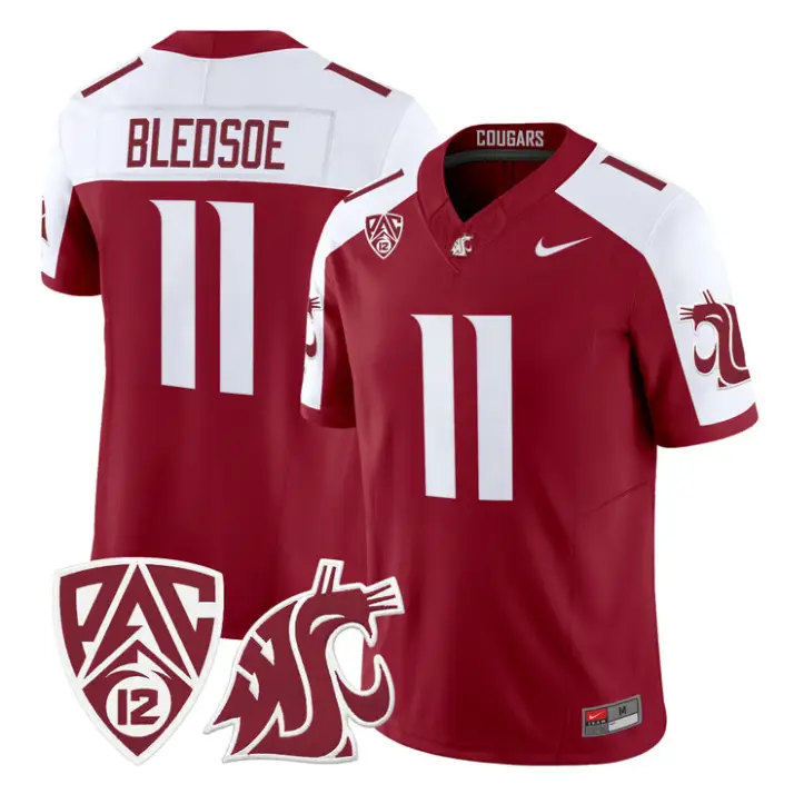 Drew Bledsoe Jersey #11 Washington State Cougars 2026 Vapor Stitched by My Store NCAA Football Jerseys