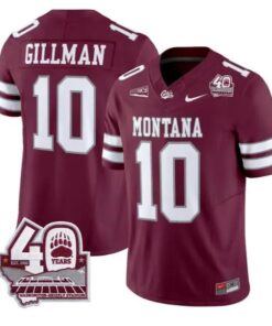 Eli Gillman Jersey #10 Montana Grizzlies 2026 Limited All Stitched by My Store NCAA Football Jerseys