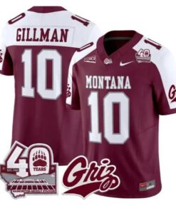 Eli Gillman Jersey #10 Montana Grizzlies 2026 Limited All Stitched by My Store NCAA Football Jerseys