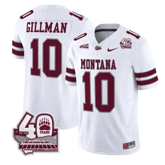 Eli Gillman Jersey #10 Montana Grizzlies 2026 Limited All Stitched by My Store NCAA Football Jerseys