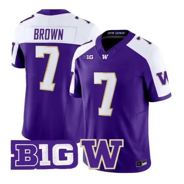 Elijah Brown #7 Washington Huskies Jersey 2026 Limited All Stitched by My Store NCAA Football Jerseys