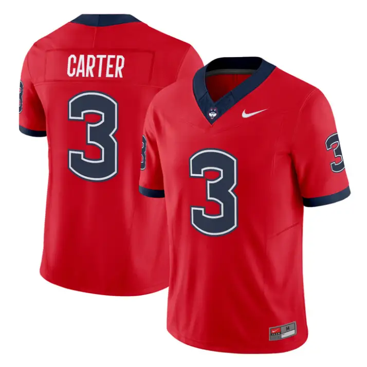 Esean Carter Jersey #3 UConn Huskies 2026 Vapor Limited Football All Stitched by My Store NCAA Football Jerseys