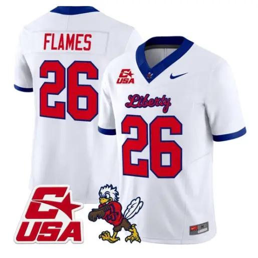 Flames Jersey #26 Liberty Flames 2026 Vapor Limited All Stitched by My Store NCAA Football Jerseys