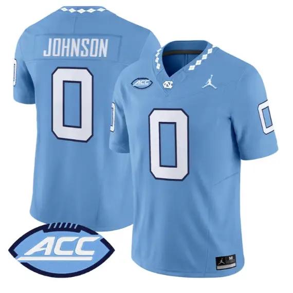 Isaiah Johnson Jersey #0 North Carolina Tar Heels 2026 All Stitched by My Store NCAA Football Jerseys