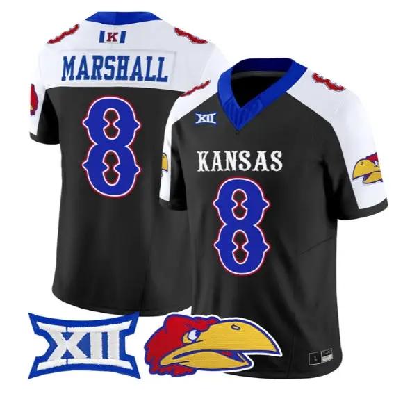 Isaiah Marshall Jersey #8 Kansas Jayhawks 2026 Vapor Limited Stitched by My Store NCAA Football Jerseys