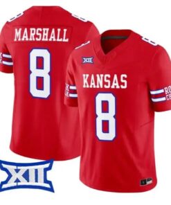 Isaiah Marshall Jersey #8 Kansas Jayhawks 2026 Vapor Limited Stitched by My Store NCAA Football Jerseys
