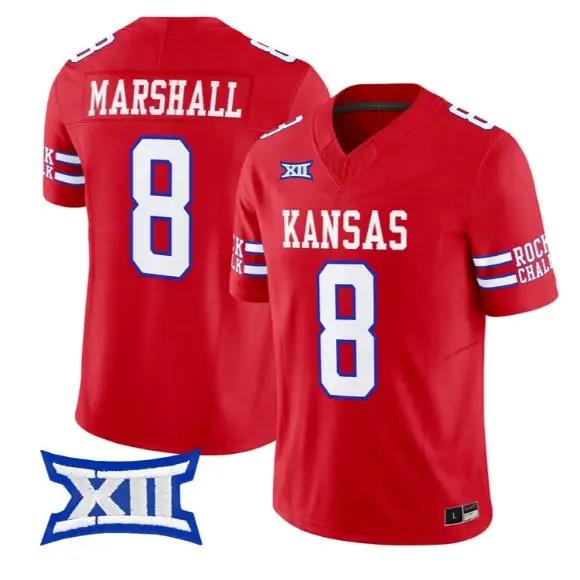 Isaiah Marshall Jersey #8 Kansas Jayhawks 2026 Vapor Limited Stitched by My Store NCAA Football Jerseys