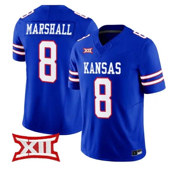 Isaiah Marshall Jersey #8 Kansas Jayhawks 2026 Vapor Limited Stitched by My Store NCAA Football Jerseys
