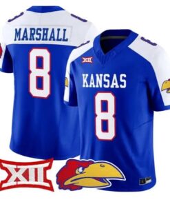 Isaiah Marshall Jersey #8 Kansas Jayhawks 2026 Vapor Limited Stitched by My Store NCAA Football Jerseys