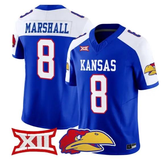 Isaiah Marshall Jersey #8 Kansas Jayhawks 2026 Vapor Limited Stitched by My Store NCAA Football Jerseys