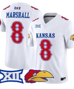 Isaiah Marshall Jersey #8 Kansas Jayhawks 2026 Vapor Limited Stitched by My Store NCAA Football Jerseys