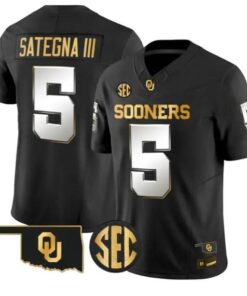 Isaiah Sategna III #5 Oklahoma Sooners Jersey 2026 Limited Stitched by My Store NCAA Football Jerseys