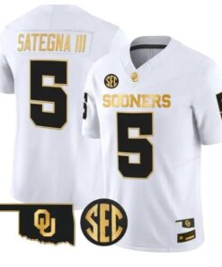 Isaiah Sategna III #5 Oklahoma Sooners Jersey 2026 Limited Stitched by My Store NCAA Football Jerseys