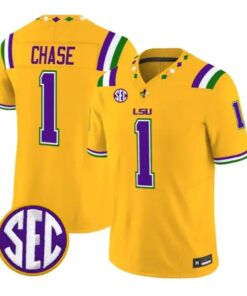 Ja'Marr Chase #1 LSU Tigers Jersey 2026 Mardi Gras Edition All Stitched by My Store NCAA Football Jerseys
