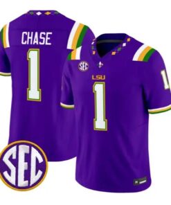 Ja'Marr Chase #1 LSU Tigers Jersey 2026 Mardi Gras Edition All Stitched by My Store NCAA Football Jerseys