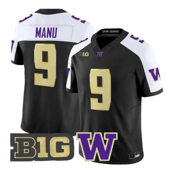 Jacob Manu #9 Washington Huskies Jersey 2026 Limited All Stitched by My Store NCAA Football Jerseys