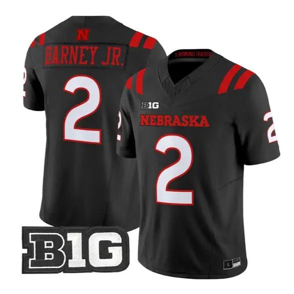 Jacory Barney Jr. #2 Nebraska Cornhuskers Jersey 2026 Alter All-black Stitched by My Store NCAA Football Jerseys