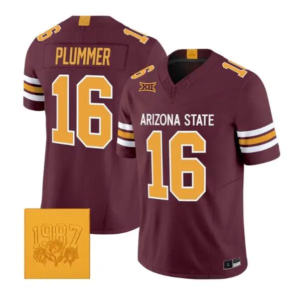 Jake Plummer #16 Arizona State Sun Devils Jersey Roses & Devils Vapor Stitched by My Store NCAA Football Jerseys