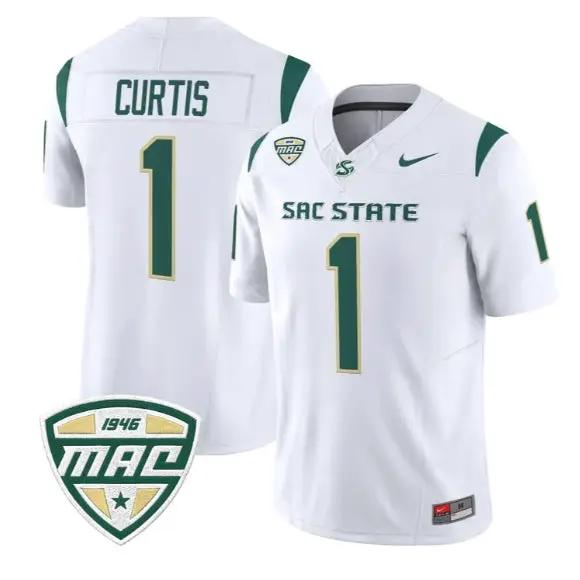 Jamar Curtis Jersey #1 Sacramento State Hornets 2026 Vapor Stitched by My Store NCAA Football Jerseys