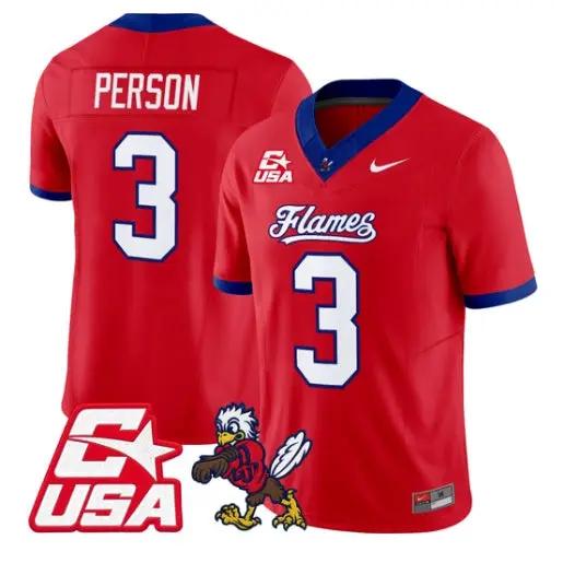 Jamari Person Jersey #3 Liberty Flames 2026 Vapor Limited Stitched by My Store NCAA Football Jerseys