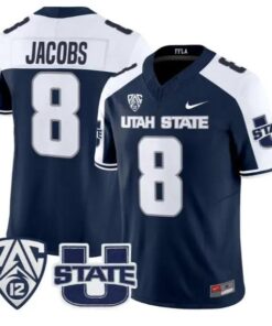 Javen Jacobs Jersey #8 Utah State Aggies 2026 Vapor Limited Stitched by My Store NCAA Football Jerseys