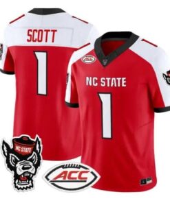 Jayden Duke Scott Jersey #1 NC State Wolfpack 2026 Limited Stitched by My Store NCAA Football Jerseys
