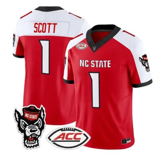 Jayden Duke Scott Jersey #1 NC State Wolfpack 2026 Limited Stitched by My Store NCAA Football Jerseys