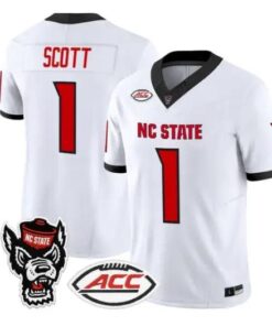 Jayden Duke Scott Jersey #1 NC State Wolfpack 2026 Limited Stitched by My Store NCAA Football Jerseys