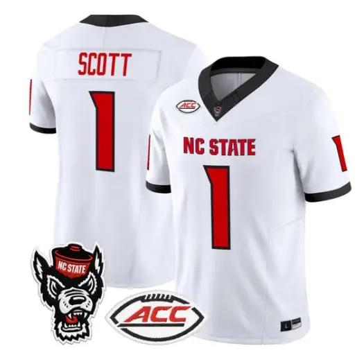 Jayden Duke Scott Jersey #1 NC State Wolfpack 2026 Limited Stitched by My Store NCAA Football Jerseys