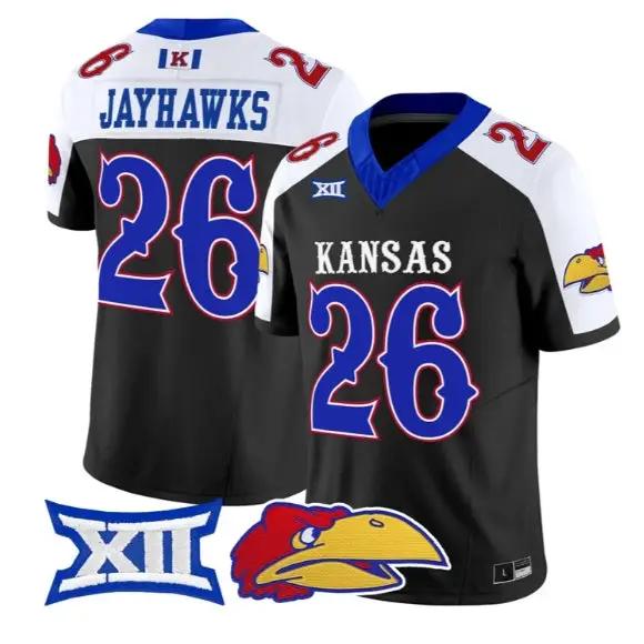 Jayhawks Jersey #26 Kansas Jayhawks 2026 Vapor Limited All Stitched by My Store NCAA Football Jerseys
