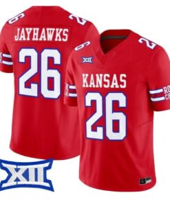Jayhawks Jersey #26 Kansas Jayhawks 2026 Vapor Limited All Stitched by My Store NCAA Football Jerseys