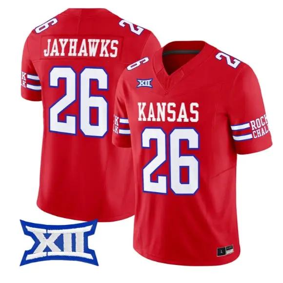 Jayhawks Jersey #26 Kansas Jayhawks 2026 Vapor Limited All Stitched by My Store NCAA Football Jerseys