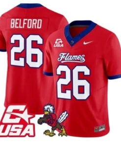 Jaylin Belford Jersey #26 Liberty Flames 2026 Vapor Limited Stitched by My Store NCAA Football Jerseys