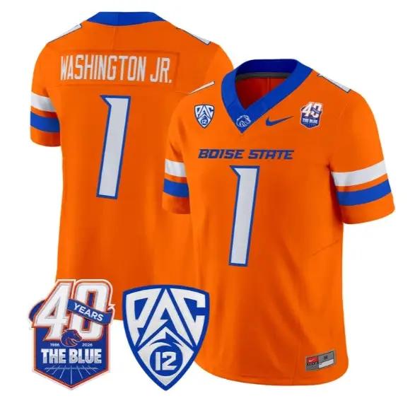 Jerico Washington Jr. Jersey #1 Boise State Broncos 2026 Stitched by My Store NCAA Football Jerseys
