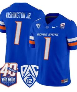 Jerico Washington Jr. Jersey #1 Boise State Broncos 2026 Stitched by My Store NCAA Football Jerseys
