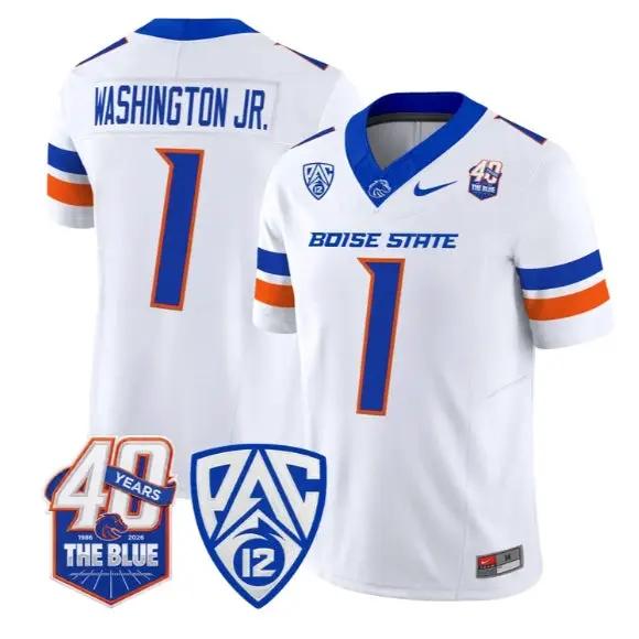 Jerico Washington Jr. Jersey #1 Boise State Broncos 2026 Stitched by My Store NCAA Football Jerseys