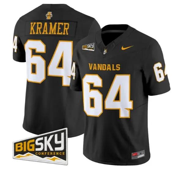 Jerry Kramer #64 Idaho Vandals Jersey 2026 Vapor Limited All Stitched by My Store NCAA Football Jerseys