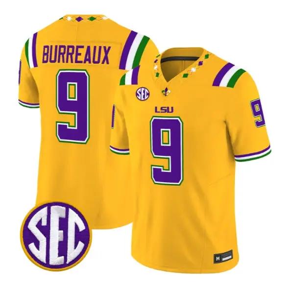 Joe Burrow #9 LSU Tigers Jersey 2026 Mardi Gras Edition All Stitched by My Store NCAA Football Jerseys