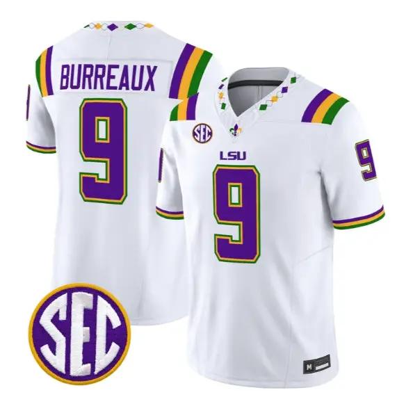 Joe Burrow #9 LSU Tigers Jersey 2026 Mardi Gras Edition All Stitched by My Store NCAA Football Jerseys