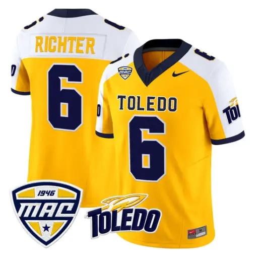 John Alan RichterJersey #6 Toledo Rockets 2026 Vapor Limited Stitched by My Store NCAA Football Jerseys